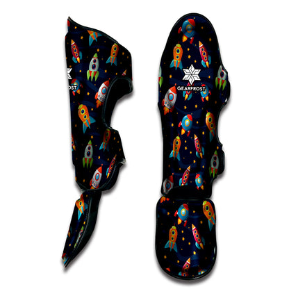 Rockets And Stars Pattern Print Muay Thai Shin Guard