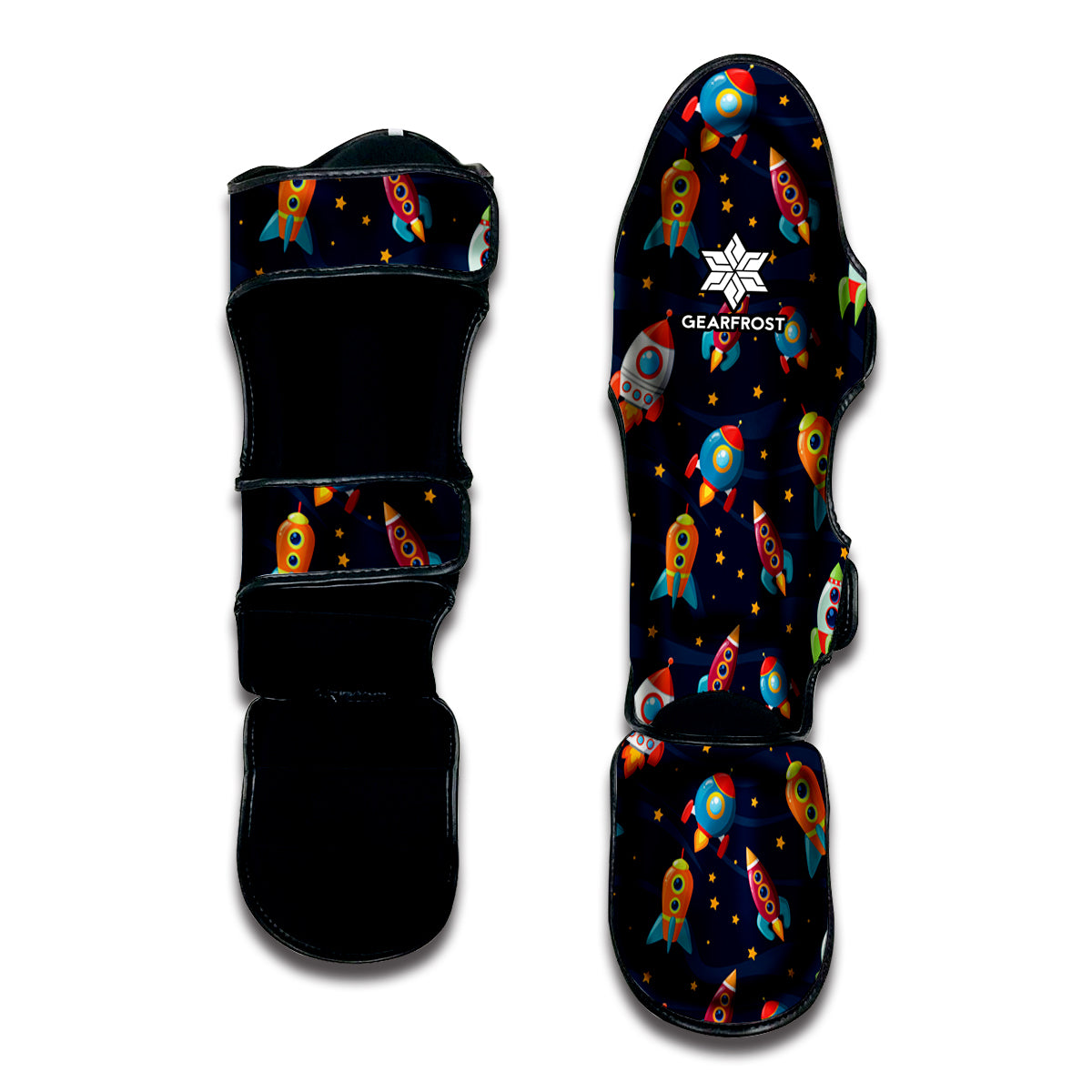Rockets And Stars Pattern Print Muay Thai Shin Guard