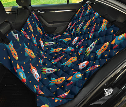 Rockets And Stars Pattern Print Pet Car Back Seat Cover