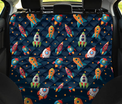 Rockets And Stars Pattern Print Pet Car Back Seat Cover