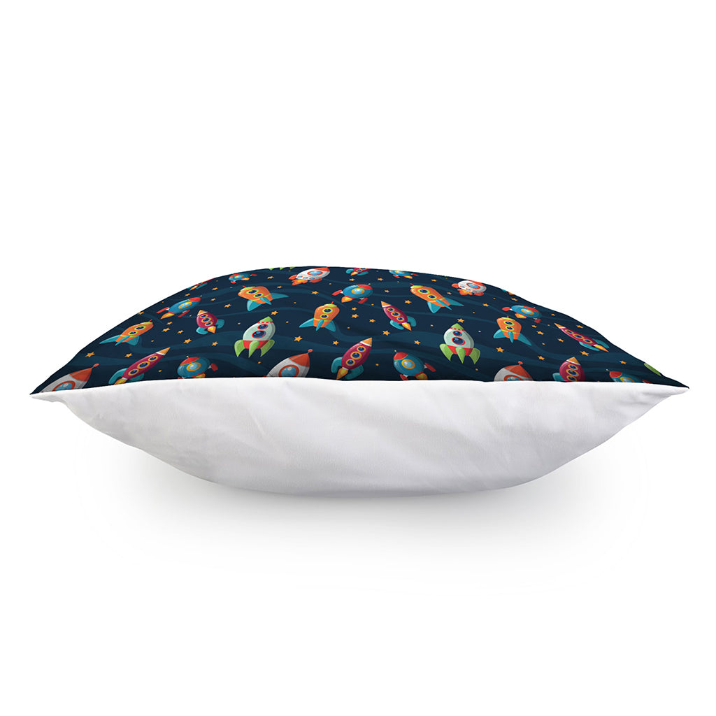 Rockets And Stars Pattern Print Pillow Cover