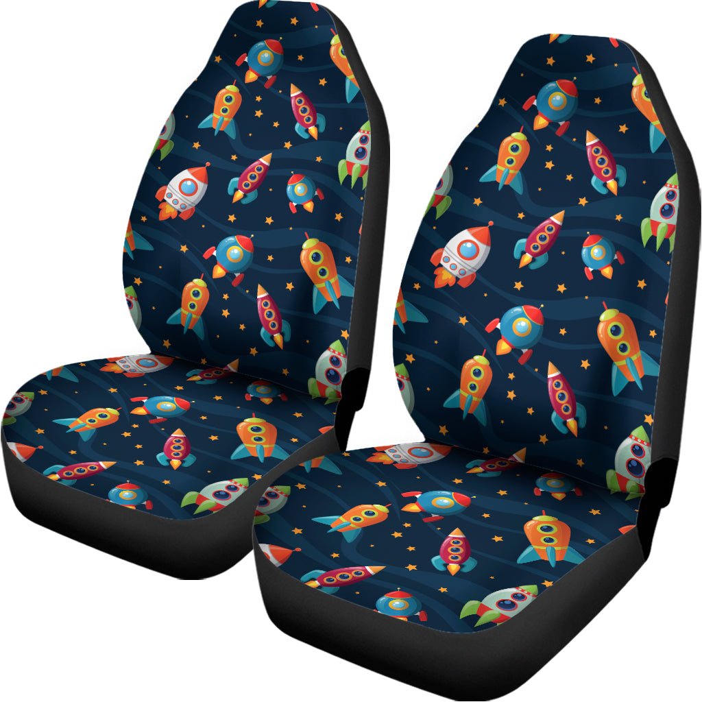 Rockets And Stars Pattern Print Universal Fit Car Seat Covers