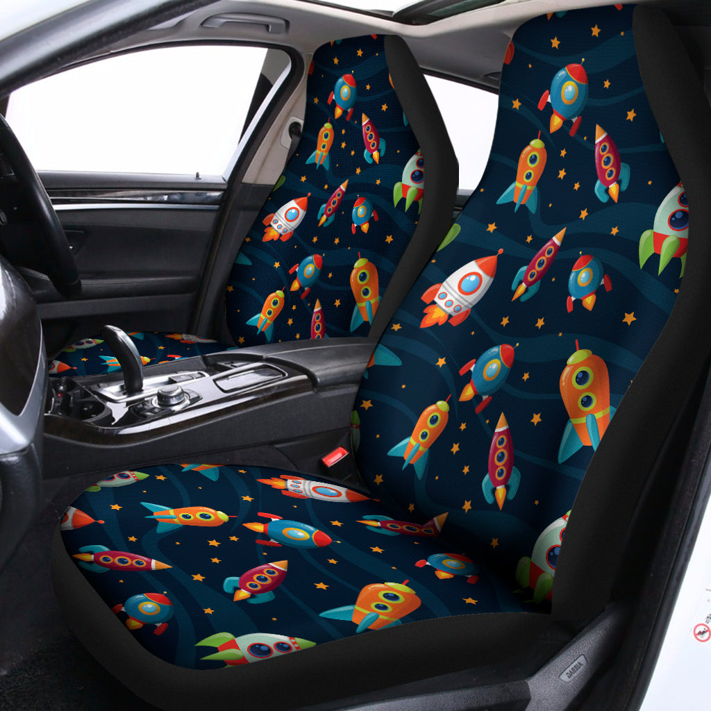 Rockets And Stars Pattern Print Universal Fit Car Seat Covers