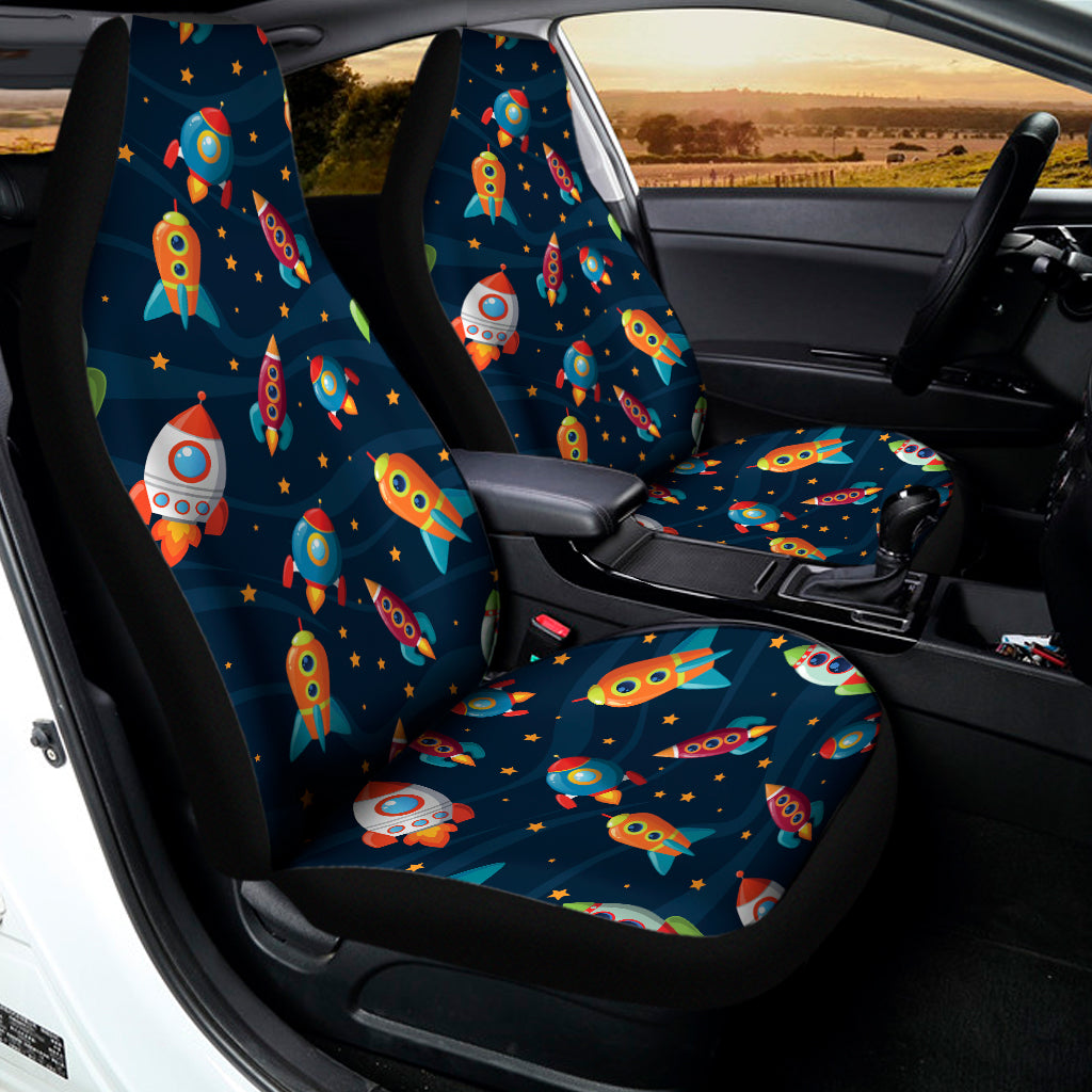 Rockets And Stars Pattern Print Universal Fit Car Seat Covers