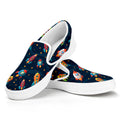 Rockets And Stars Pattern Print White Slip On Sneakers
