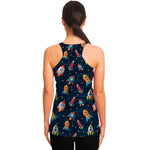 Rockets And Stars Pattern Print Women's Racerback Tank Top
