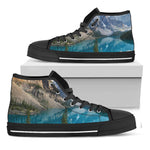 Rocky Mountain Print Black High Top Shoes