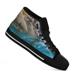 Rocky Mountain Print Black High Top Shoes