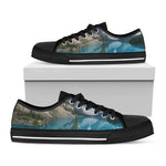 Rocky Mountain Print Black Low Top Shoes