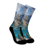Rocky Mountain Print Crew Socks