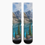 Rocky Mountain Print Crew Socks