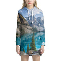 Rocky Mountain Print Pullover Hoodie Dress