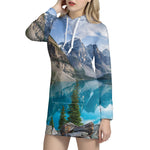 Rocky Mountain Print Hoodie Dress