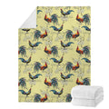 Rooster And Flower Pattern Print Blanket