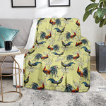 Rooster And Flower Pattern Print Blanket