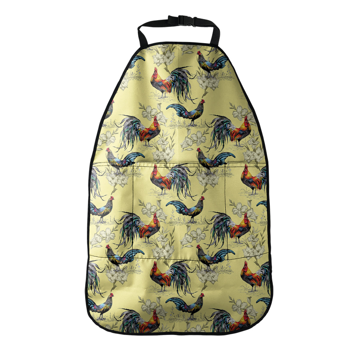 Rooster And Flower Pattern Print Car Seat Organizers