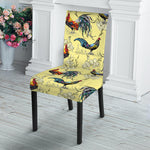 Rooster And Flower Pattern Print Dining Chair Slipcover