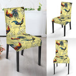 Rooster And Flower Pattern Print Dining Chair Slipcover