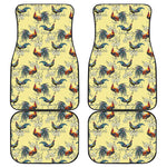 Rooster And Flower Pattern Print Front and Back Car Floor Mats