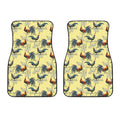 Rooster And Flower Pattern Print Front Car Floor Mats