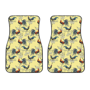 Rooster And Flower Pattern Print Front Car Floor Mats