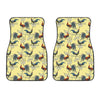 Rooster And Flower Pattern Print Front Car Floor Mats