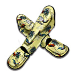 Rooster And Flower Pattern Print Muay Thai Shin Guard