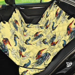 Rooster And Flower Pattern Print Pet Car Back Seat Cover