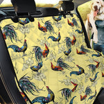 Rooster And Flower Pattern Print Pet Car Back Seat Cover