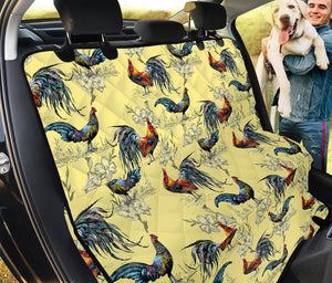 Rooster And Flower Pattern Print Pet Car Back Seat Cover