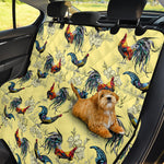 Rooster And Flower Pattern Print Pet Car Back Seat Cover