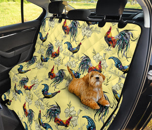 Rooster And Flower Pattern Print Pet Car Back Seat Cover