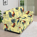 Rooster And Flower Pattern Print Sofa Cover