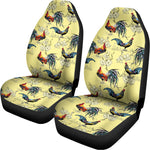 Rooster And Flower Pattern Print Universal Fit Car Seat Covers