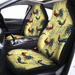 Rooster And Flower Pattern Print Universal Fit Car Seat Covers