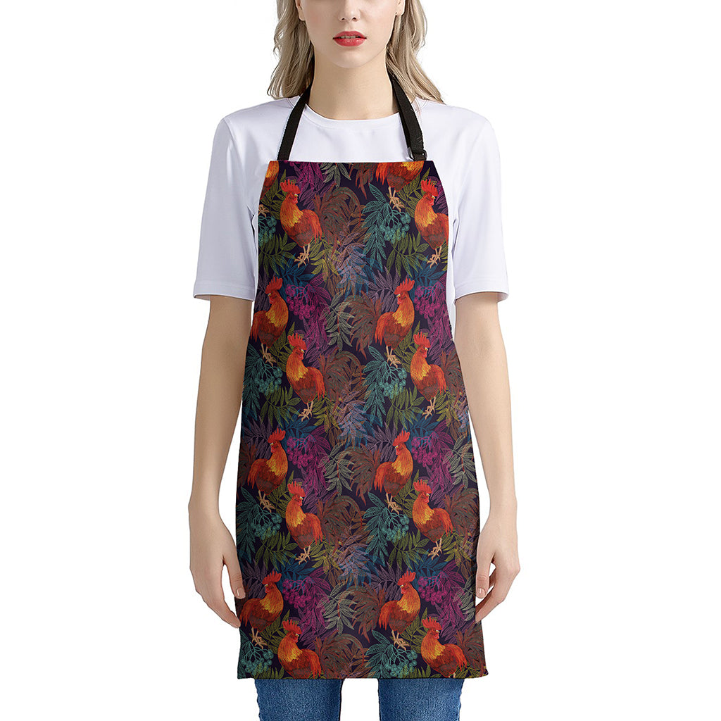 Rooster And Rowan Pattern Print Apron