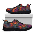 Rooster And Rowan Pattern Print Black Running Shoes