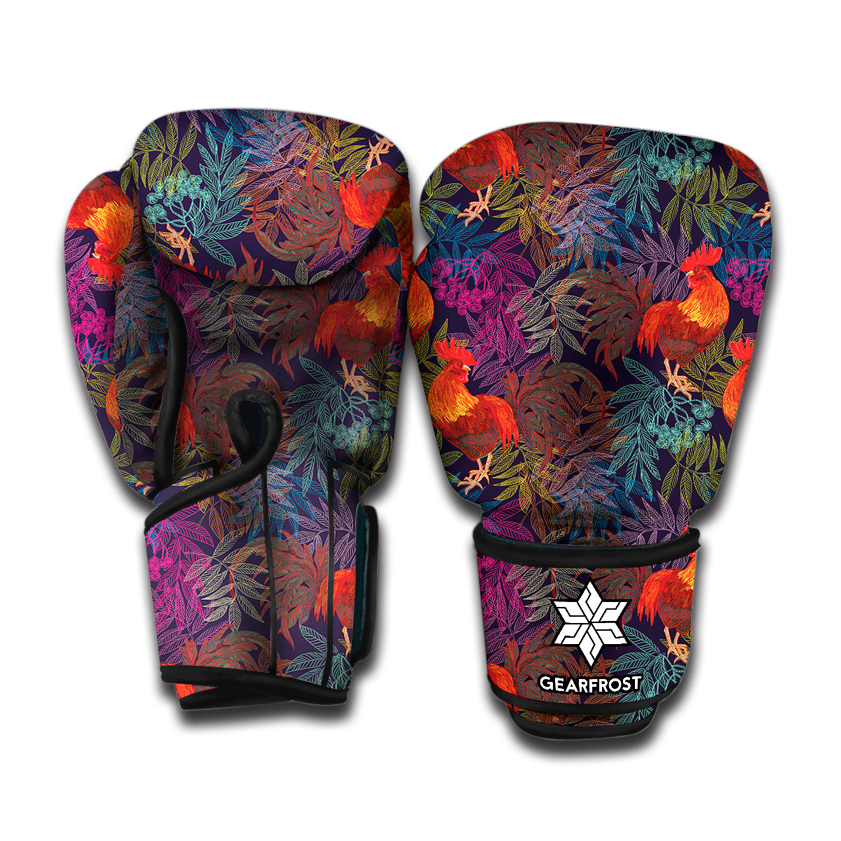 Rooster And Rowan Pattern Print Boxing Gloves