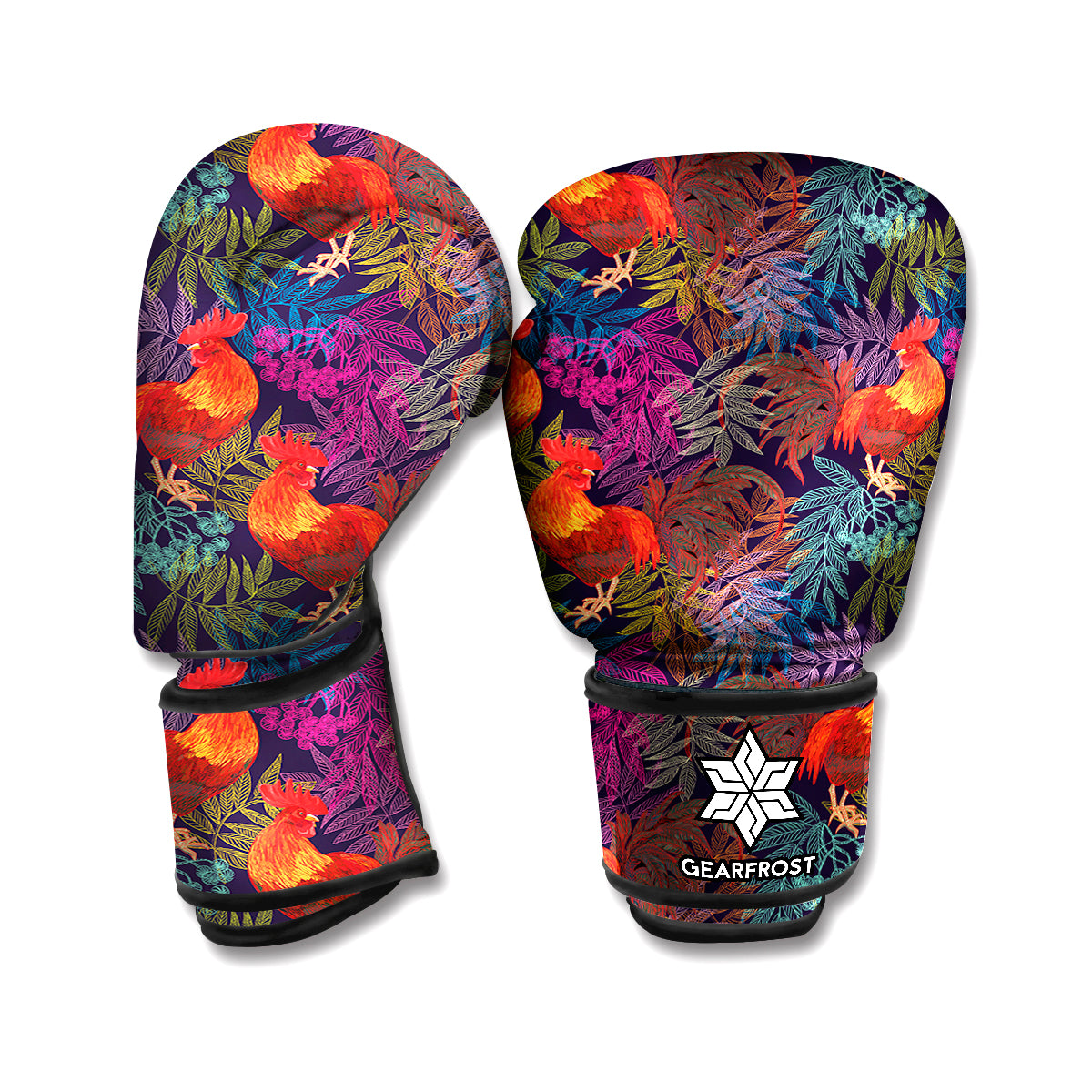 Rooster And Rowan Pattern Print Boxing Gloves