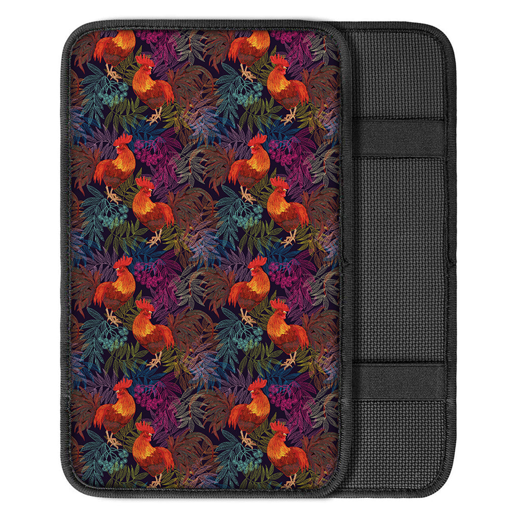 Rooster And Rowan Pattern Print Car Center Console Cover