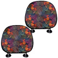 Rooster And Rowan Pattern Print Car Headrest Covers