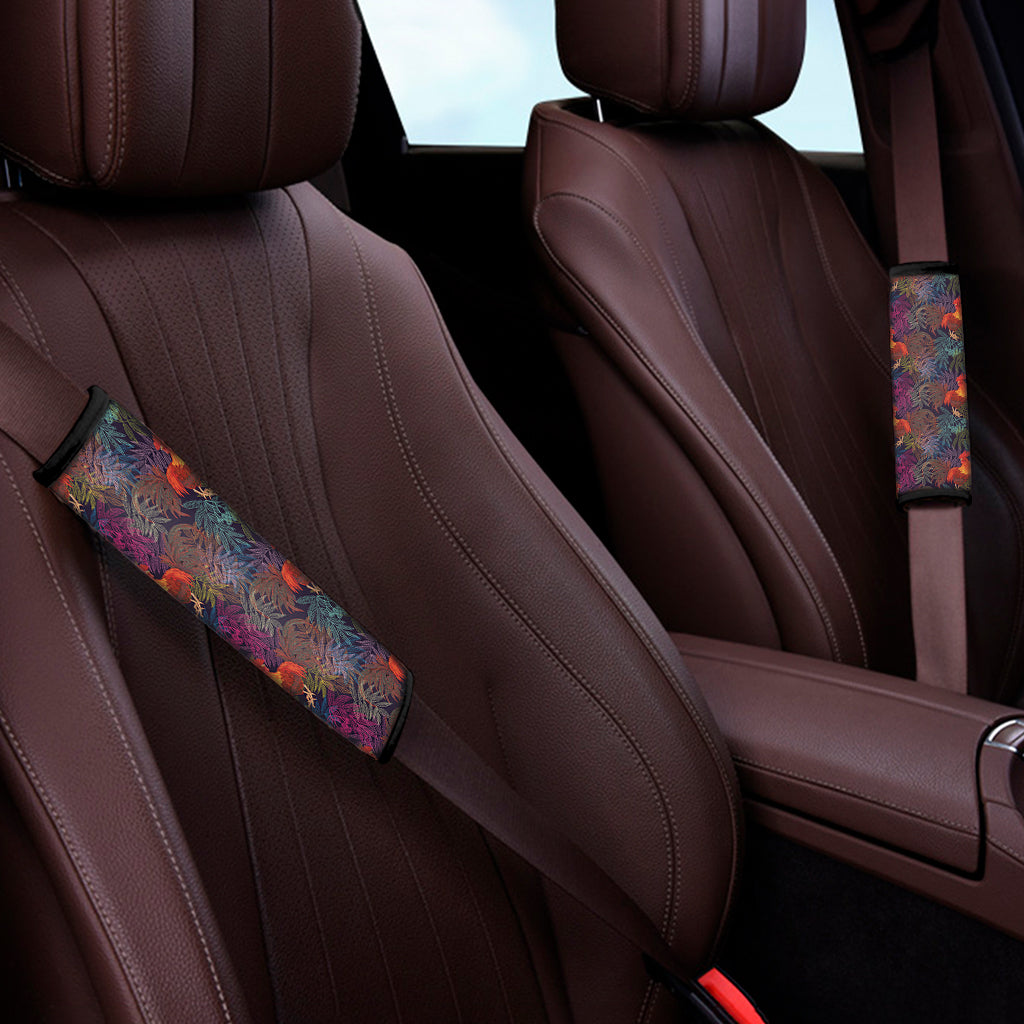 Rooster And Rowan Pattern Print Car Seat Belt Covers