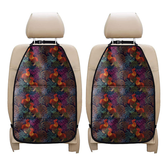 Rooster And Rowan Pattern Print Car Seat Organizers