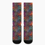 Rooster And Rowan Pattern Print Crew Socks