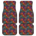 Rooster And Rowan Pattern Print Front and Back Car Floor Mats