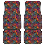 Rooster And Rowan Pattern Print Front and Back Car Floor Mats