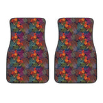 Rooster And Rowan Pattern Print Front Car Floor Mats