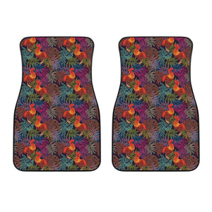 Rooster And Rowan Pattern Print Front Car Floor Mats