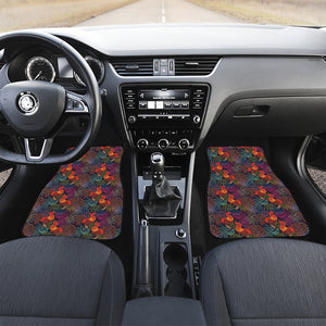 Rooster And Rowan Pattern Print Front Car Floor Mats