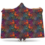 Rooster And Rowan Pattern Print Hooded Blanket